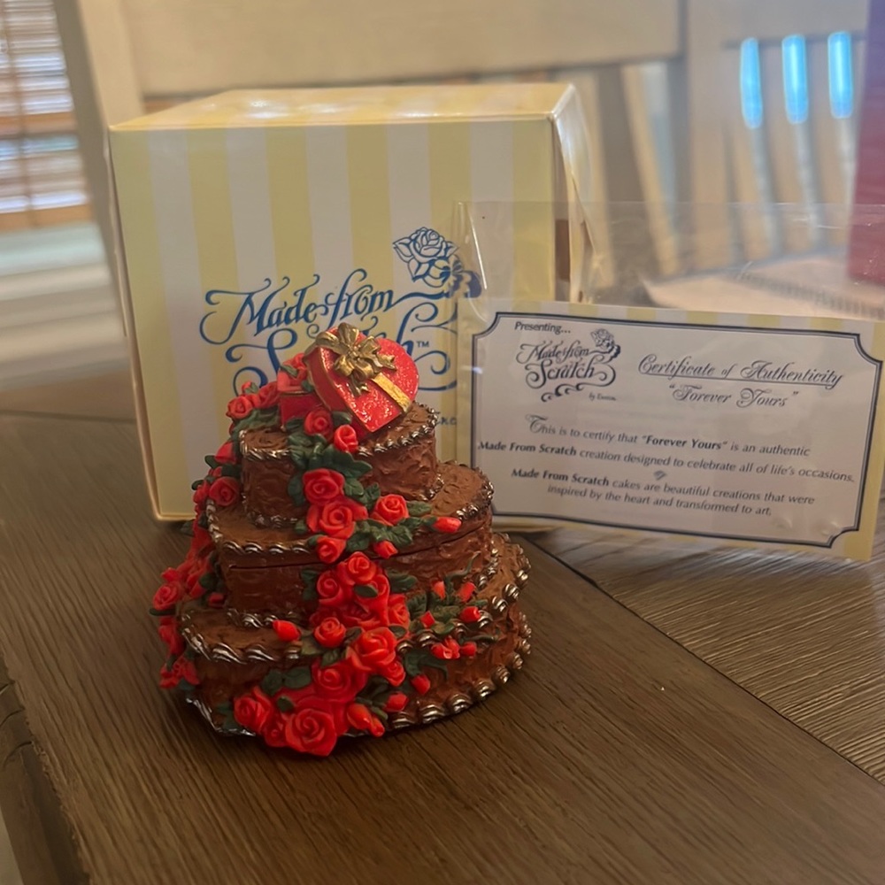 Made From Scratch by Enesco Heart Cake Covered Box Forever Yours